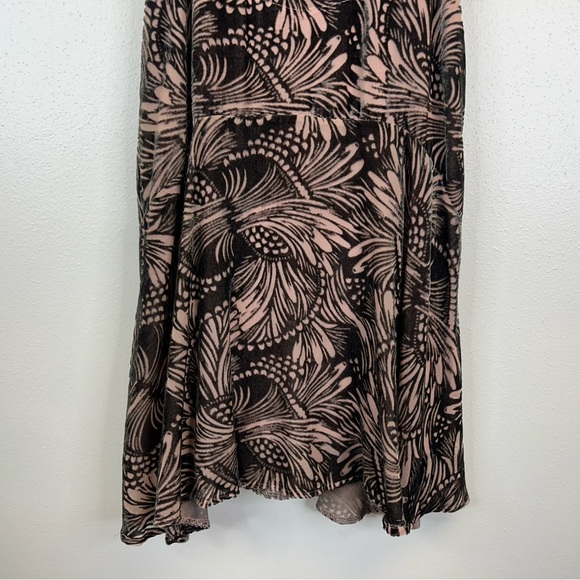 Free People S Pink and Brown Floral Velvet Mini Dress Sleeveless Boho Hippie - Picture 13 of 13